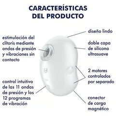 SATISFYER - CUTIE GHOST LAY-ON VIBRATOR WHITE