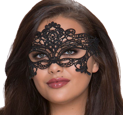 QUEEN LINGERIE - WIDE BLACK LACE MASK