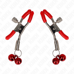 KINK - RED DOUBLE BELL NIPPLE CLAMP RED 6 CM