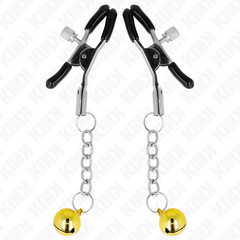 KINK - GOLD JINGLE BELL PENDANT NIPPLE CLAMPS 6 CM