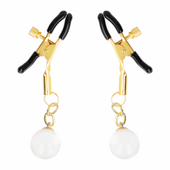 KINK - GLASS BEAD NIPPLE CLAMPS GOLD 6 CM