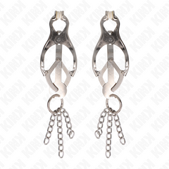 KINK - JAPANESE CLOVER NIPPLE CLAMPS WITH LITTLE CHAINS SILVER