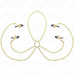 KINK - 4 NIPPLE AND CLIT CLAMPS ADJUSTABLE GOLD