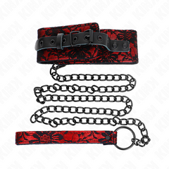 KINK - LACE NECKLACE WITH BELT WITH REAL LEATHER BELT 105 CM / 44 X 5.5 CM
