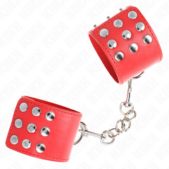 KINK - ATTACHES DE POIGNET AVEC FERMETURE À PRESSION ROUGE RÉGLABLE 19-24 CM X 5,5 CM