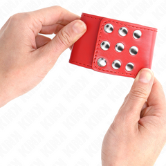 KINK - ATTACHES DE POIGNET AVEC FERMETURE À PRESSION ROUGE RÉGLABLE 19-24 CM X 5,5 CM