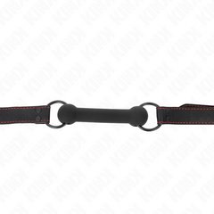 KINK - BONE GAG WITH LEATHERETTE STRAP BLACK ADJUSTABLE 41-57 CM