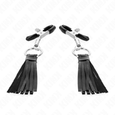 KINK - LEATHERETTE TASSEL NIPPLE CLAMPS 6 CM