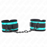 KINK - HOOK AND LOOP NYLON BIND WRIST RESTRAINTS BLACK-BLUE ADJUSTABLE 18-32 CM X 5 CM