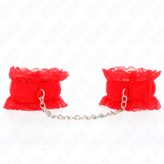 KINK - LACE ELASTIC WRIST RESTRAINTS RED