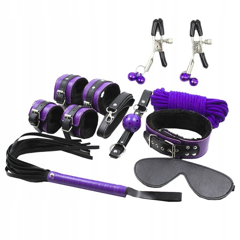 SECRETPLAY - BDSM SET 8PCS PURBLE /BLACK - 53Xshop
