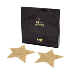 BIJOUX - INDISCRETS FLASH GOLDEN STAR NIPPLE COVERS - 53Xshop