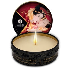 SHUNGA - MINI CARESS BY CANDELIGHT STRAWBERRIES AND CAVA MASSAGE CANDLE 30 ML - 53Xshop