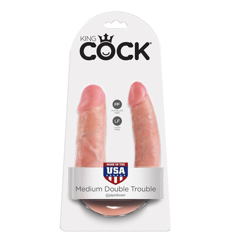 KING COCK - U-SHAPED MEDIUM DOUBLE TROUBLE FLESH 13.9 CM - 53Xshop