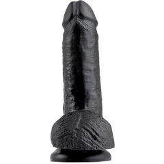 KING COCK - 7 DILDO BLACK WITH BALLS 17.8 CM - 53Xshop