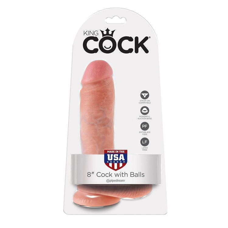 KING COCK - 8 DILDO FLESH WITH BALLS 20.3 CM - 53Xshop