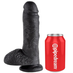 KING COCK - 8 DILDO BLACK WITH BALLS 20.3 CM - 53Xshop