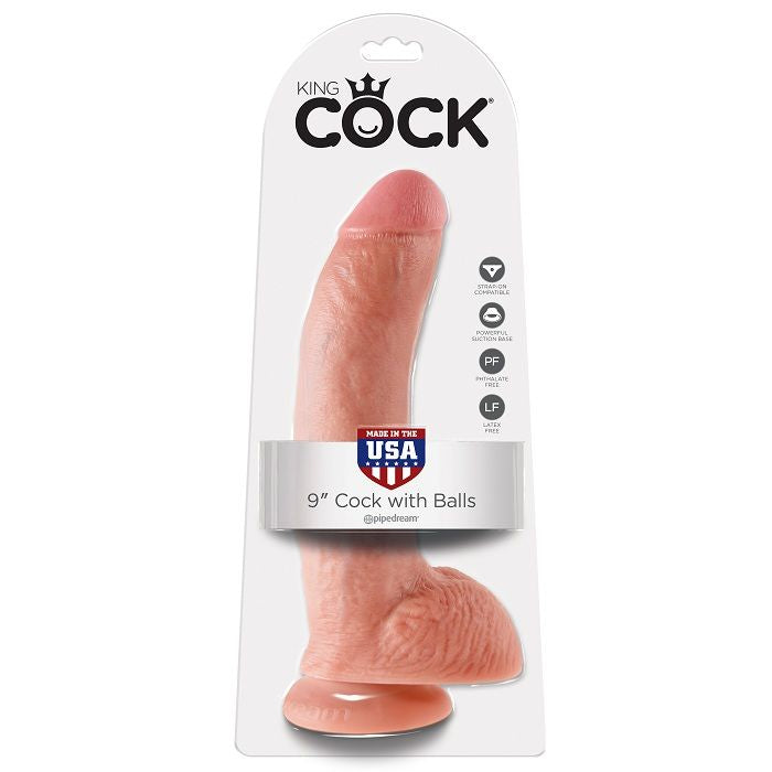 KING COCK - 9 DILDO FLESH WITH BALLS 22.9 CM - 53Xshop