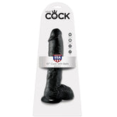 KING COCK - 10 DILDO BLACK WITH BALLS 25.4 CM - 53Xshop