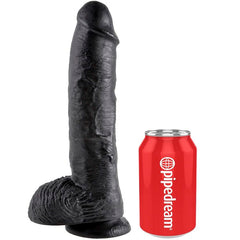 KING COCK - 10 DILDO BLACK WITH BALLS 25.4 CM - 53Xshop