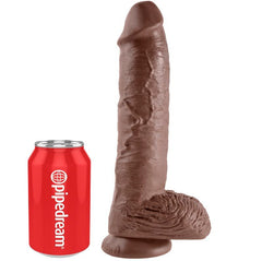 KING COCK - 10 DILDO BROWN WITH BALLS 25.4 CM - 53Xshop