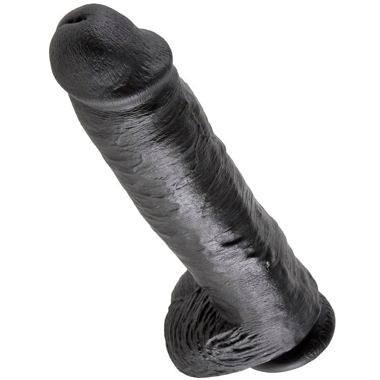 KING COCK - 11 DILDO BLACK WITH BALLS 28 CM - 53Xshop