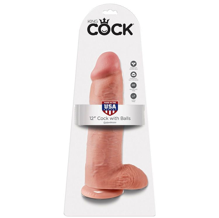 KING COCK - 12 DILDO FLESH WITH BALLS 30.48 CM - 53Xshop