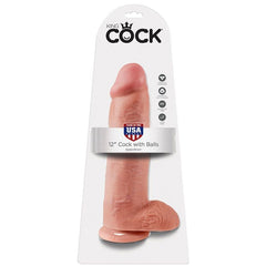 KING COCK - 12 DILDO FLESH WITH BALLS 30.48 CM - 53Xshop