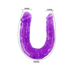 BAILE - DOUBLE DILDO IN LILAC FLEXIBLE JELLY - 53Xshop
