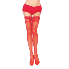 LEG AVENUE - RED TIGHTS WITH SELF-ADHESIVE LACE - 53Xshop