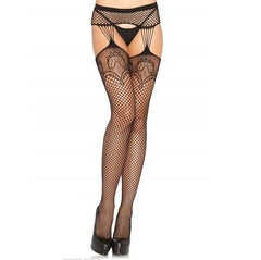 LEG AVENUE - NET STOCKINGS WITH GARTER LINES - 53Xshop