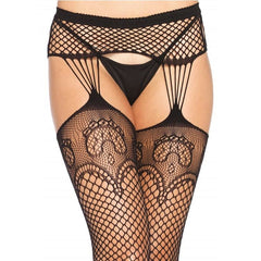 LEG AVENUE - NET STOCKINGS WITH GARTER LINES - 53Xshop