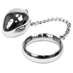 METAL HARD - COCK RING 50MM + CHAIN WITH METAL BALL - 53Xshop