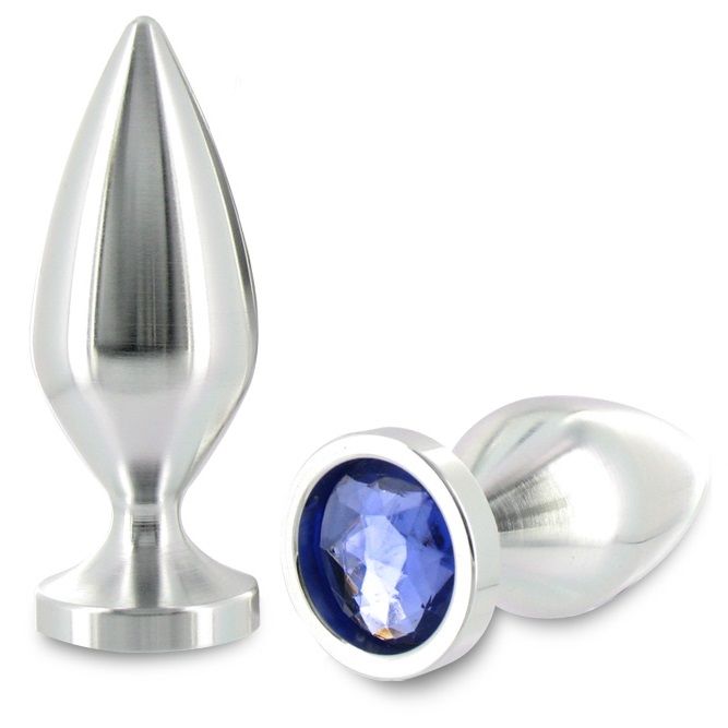 METAL HARD - ANAL PLUG ALIMINUM COLOR CRYSTAL LARGE 10.16CM - 53Xshop