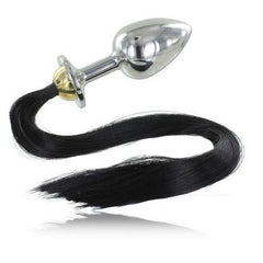 METAL HARD - STEEL ANAL PLUG WITH TAIL 8.89CM - 53Xshop