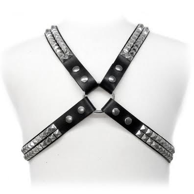LEATHER BODY - PYRAMID STUD HARNESS - 53Xshop