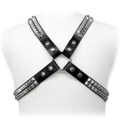 LEATHER BODY - PYRAMID STUD HARNESS - 53Xshop