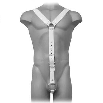 LEATHER BODY - HARNESS MEN WHITE - 53Xshop