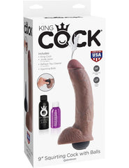 KING COCK - REALISTIC BROWN EJACULATOR PENIS 22.86 CM - 53Xshop