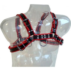 LEATHER BODY - CHAIN HARNESS III BLACK / RED - 53Xshop