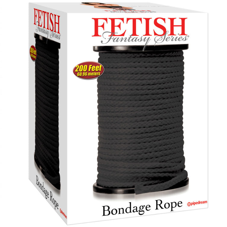 FETISH FANTASY SERIES - SERIES BONDAGE ROPE BLACK 60.96 METERS - 53Xshop