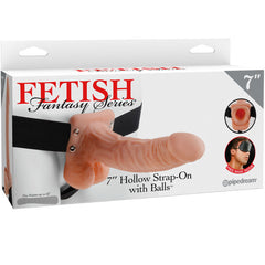 FETISH FANTASY SERIES - SERIES 7 HOLLOW STRAP-ON WITH BALLS 17.8CM FLESH - 53Xshop