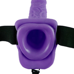 FETISH FANTASY SERIES - SERIES 7 HOLLOW STRAP-ON VIBRATING WITH BALLS 17.8CM PURPLE - 53Xshop