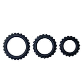 BAILE - TITAN SET 3PCS COCK RING BLACK 2.8 + 2.4 + 1.9 CM - 53Xshop