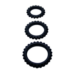 BAILE - TITAN SET 3PCS COCK RING BLACK 2.8 + 2.4 + 1.9 CM - 53Xshop