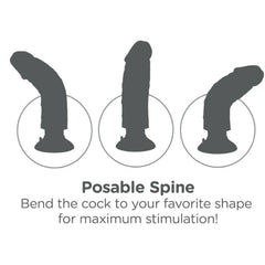 KING COCK - 17.78 CM VIBRATING COCK WITH BALLS FLESH - 53Xshop