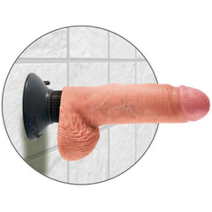 KING COCK - 20.3 CM VIBRATING COCK WITH BALLS FLESH - 53Xshop