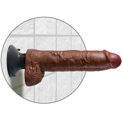 KING COCK - 25.5 CM VIBRATING COCK WITH BALLS BROWN - 53Xshop