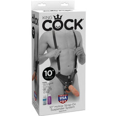 KING COCK - 25.5 CM HOLLOW STRAP-ON SUSPENDER SYSTEM FLESH - 53Xshop