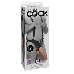 KING COCK - 30.5 CM HOLLOW STRAP-ON SUSPENDER SYSTEM - FLESH - 53Xshop